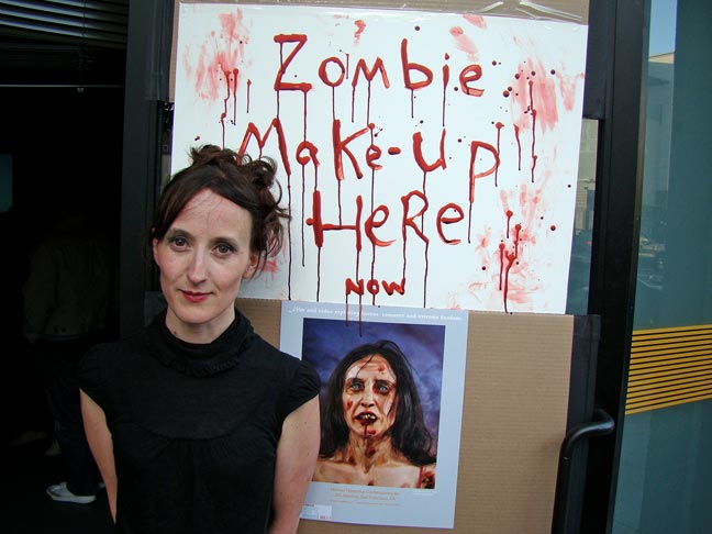 zombies makeup. zombie makeup signage.